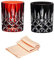 Dekomiro Riedel Laudon Tumbler Whiskey Glas Set rot und schwarz Set mit Glasreinigungstuch