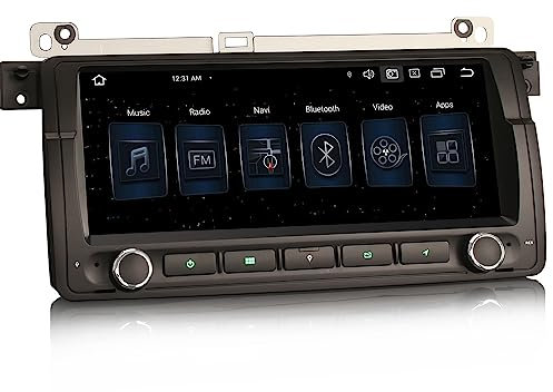 Erisin 8.8 Pulgadas Android 14 Radio Coche Estéreo de Automóvil para BMW Serie 3 E46 Rover 75 M3 MG ZT Soporte GPS Carplay Android Auto DSP Bluetooth WiFi Dab + TPMS 8-Core 4GB RAM + 64GB ROM
