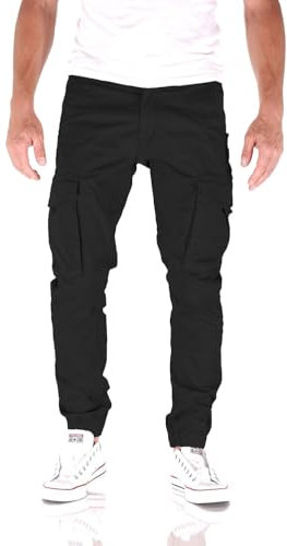 JACK & JONES Paul Flake Cargo Tapered Fit Herren Jeans Hose, Farbe:Black Beauty, Hosengröße:W30/L32