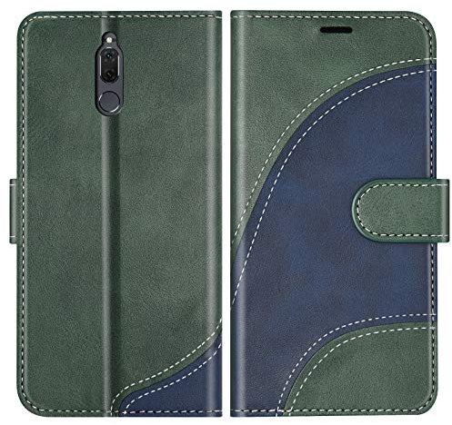 BoxTii Cover per Huawei Mate 10 Lite/Nova 2I, Custodia in PU Pelle Portafoglio per Huawei Mate 10 Lite/Nova 2I, Magnetica Cover a Libro con Slot per Schede, Verde