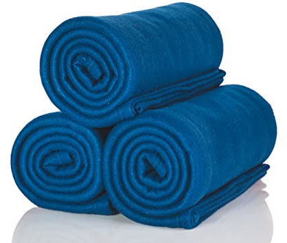 ALCLEAR 3 Stück Oeko Tex Polar Fleecedecken, Farbe: Marineblau, tolle Größe 130x160 cm, über 200 g/m2, Sofadecke Couchdecke Wohndecke, Picknickdecke Sofaüberwurf Decke