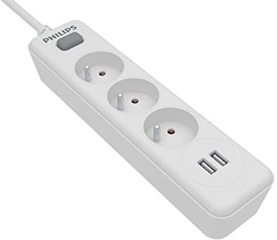 Philips 3-Fach Steckdosenleiste - SPN3032WA/19-230V - Weiß - mit USB