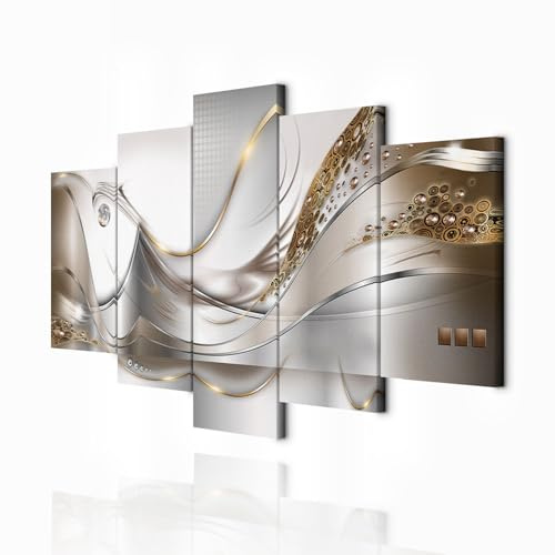 decomonkey Wandbilder Abstrakt 150x75 cm 5 Teilig Leinwandbilder Kunstdruck | Bild auf Leinwand, Wanddeko, Wohnzimmer, Wanddekoration, Modern