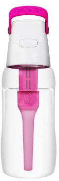 BRITA Botella de Filtro de Agua SOLID Flamingo, 0,5 L - con Filtro de Carbón activado que mejora el pH, sin BPA, Elimina el sabor y el olor a cloro, fabricada con resistente Tritan™