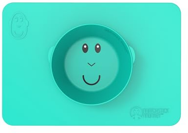 Matchstick Monkey Essenszeit Tischset - Platzset - Anti-Rutsch-Matte mit integrierter Schüssel - grün