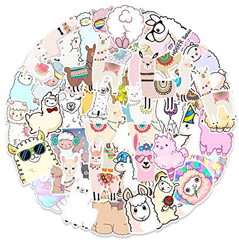 Alpaka Aufkleber Lustige Internet-Pop-Tier Sticker Set 100 Stücke Lama Deko für Auto Laptop Skateboard Fahrrad Moped Motorrad Fahrrad Computer,Geeignet für Erwachsene Kinder