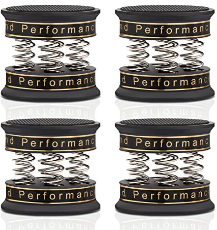 YuanYong Lautsprecher-Isolationsfüße Aluminium einstellbare 49mm*42mm Lautsprecher-Bodenschutzmatten,Subwoofer-Feder-Vibrationsabsorber-Spikes für Audio,Lautsprecher,Subwoofer,Heimkino(Schwarz)