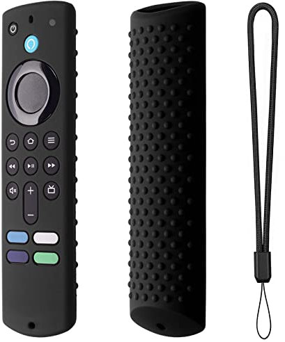 OUKENS Fire Stick-Fernbedienungsabdeckung, Fire TV Stick-Ersatzabdeckung für Fire Stick 4K MAX/Alexa-Sprachfernbedienung (3. Generation), rutschfeste Silikon-Schutzhülle mit Umhängeband(Schwarz)