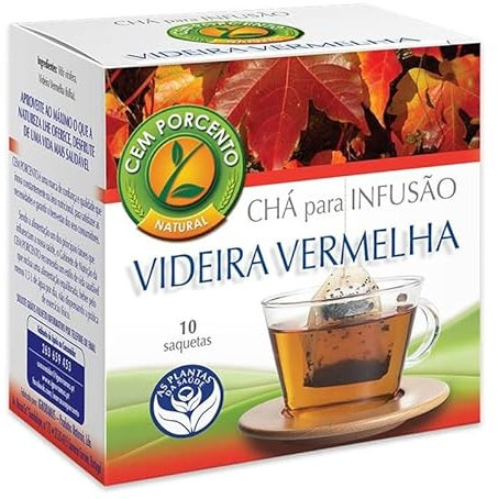 Cem Porcento - Videira Vermelha Folha/Foglia di vite rossa (Vitis vinifera) - 8 x 10 bustine (Totale: 80 bustine)