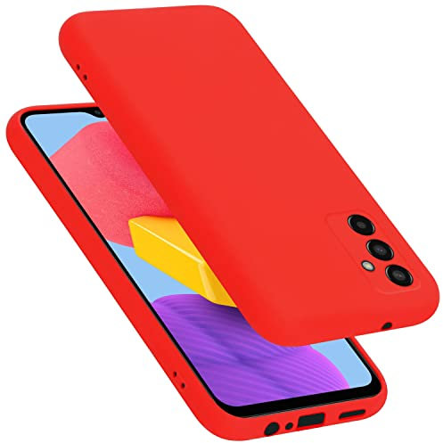 Cadorabo Hülle kompatibel mit Samsung Galaxy M13 4G Hülle Silikon Handyhülle für Galaxy M13 4G Case aus flüssigem Silikon- Kratzfeste und stoßfeste dünne TPU Schutzhülle - Liquid ROT