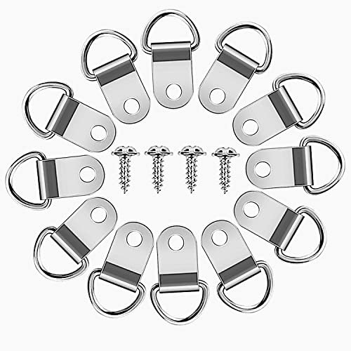 D Rings for Picture Hanging 71Pcs D Ring Picture Hangers D Rings Hangers Canvas Hook Wall Bracket Hanger with Screws Wrench be Used for Indoor and Outdoor.