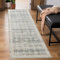 Carvapet Läufer Teppich 60x210cm rutschfest Lang Küchenteppich Weiche Mikrofaser Waschbar Teppichläufer Blumendruck Flächenteppich Laufteppich(Grau)