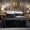 Gezu Housse de Couette Satin Noir Blanc Unie Double Face 220x240 Parures de lit 2 Personne Satin la Soie Lisse Linge de lit avec 2 Taies d'oreiller 65x65 avec Fermeture Éclair