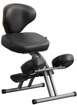 kneeling chair with backrest,Ergonomischer Kniestuhl aus Öko-Leder,Verbesserung der Sitzhaltung mit Verstellbarer Höhe und Winkel,für Zuhause und Büro (Color:A,Size:)
