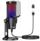 Veetop USB Computer Microphone,Gaming Condenser Microphone RGB Mic with Mute Button, Pop Filter, PC Mic for Gaming YouTube Podcasting Streaming Recording, Twitch, PS4/5 PC Gamer on Mac&Windows