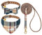 EXPAWLORER Hundehalsband und Leine: Klassisches Kariertes Hundehalsband mit Fliege und Pfotenabdruck, Hundehalsband mit niedlicher Glocke, kein Verheddern, verstellbare Halsbänder für Welpen, kleine
