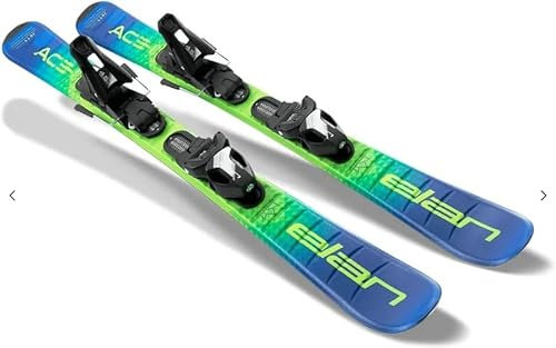 Elan 90 cm Kinderski Jett Ace mit EL 4,5 GW größenverstellbaren Bindungen auf Skiern