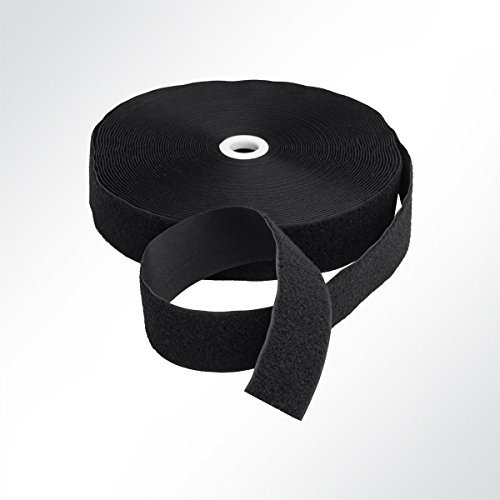 LYSEL® Klettband zum Nähen schwarz Flauschband Breite 38mm VE 25 Meter