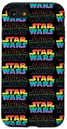 Hülle für iPhone SE (2020) / 7 / 8 Star Wars Gradient Rainbow Schwarz