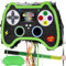 WERNNSAI Videospiel Pinata – Geburtstags Piñata für Junge Kinder Faltbare Gamecontroller Piñata mit Kordelzug Augenmaske und Stab Kinderspiele Geburtstagsparty Dekorationen Zubehör Grün