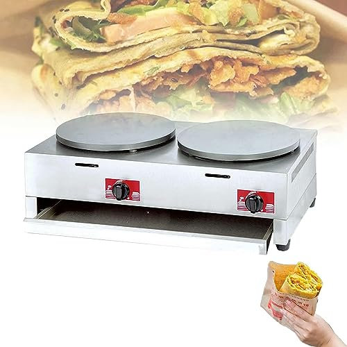 Macchina per Pancake Commerciale Rotonda per Crepe con Base di Cottura Antiaderente in Acciaio Inossidabile con Temperatura Regolabile, Piastra riscaldante per blintze, Pancake, uo