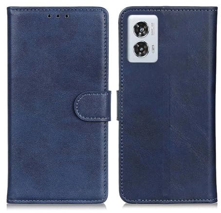 GOKEN Cover per Motorola Edge 50 Fusion, Custodia Folio in Pelle Flip Wallet Libro Case con Portafoglio, Premium PU/TPU Magnetica Cover con Supporto di Stand/Carte Slot -Blu