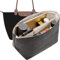 Doxo Long Champ Organizer-Einsatz, Taschen-Organizer-Einsatz für große und mehr, leichtes, wasserdichtes Dupont-Papier, hält Handtaschen geformt und ordentlich, 6 Fächer, 4 Größen (Schwarz, L)