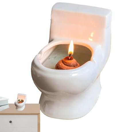 Candela a unico, candela profumata a forma di ciotola del WC | Candele profumate divertenti fatte a mano a forma di tazza del WC, Candele in vaso multifunzione e,