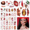 30 Sheets Halloween Scar Tattoos - Temporary Zombie Stickers With Fake Scab Blood - Face Stickers for Costume Makeup, Party Decoration, and Cosplay