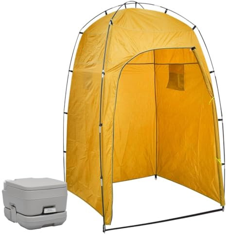 UJCHVHN Outdoor Freizeit Tragbare Campingtoilette mit Zelt 10+10L Camping & Wandern