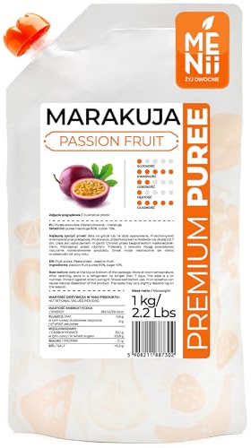Puré de Maracuyá 1 kg – Fruta de la Pasión para Smoothies, Cócteles, Postres, Helados y Repostería – Sabor Tropical Intenso – Puré Premium