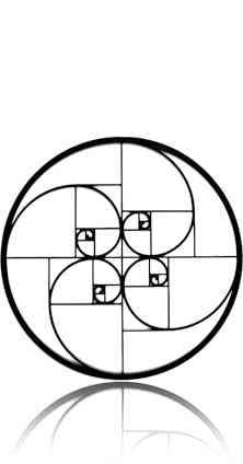 VALINSKY Metall Ornament Fibonacci Wandkunst, Geometrie Wanddekoration, schwarzes Metall Wandkunst Dekor, modernes Metall Wand hängendes Zeichen für Wohnzimmer Schlafzimmer Büro