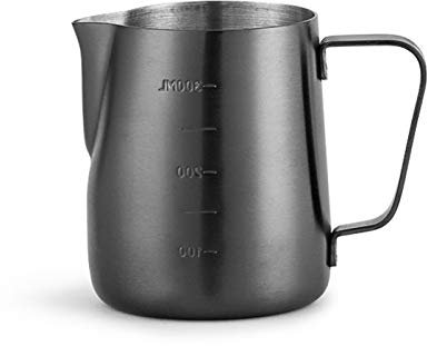 Mousseur à lait de grande capacité en acier inoxydable avec double échelle élégant pichet à café et carafe à sauce pour la maison et le café