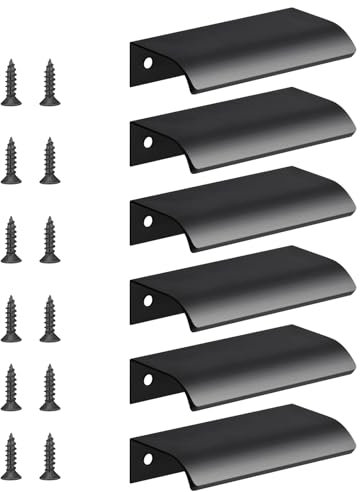 flintronic 6pcs Poignée d’Armoire, Invisible Poignées Meuble Tiroir, Poignées de porte Dissimulées Poignée Encastrée Affleurante Pour tiroirs portes d'armoires,Commode, Distance du Trou-64mm