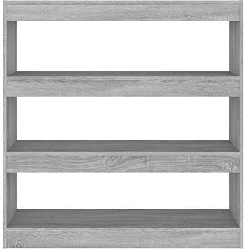 HEFZGDB Bücherregal/Raumteiler Grau Sonoma 100x30x103 cm Küchenregal Cd Regal Regale Vitrine für Büro Arbeitszimmer Schlafzimmer Bibliothek