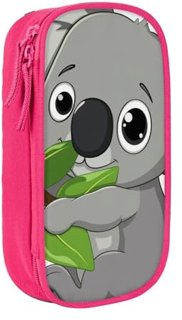 LRHCNZDCP Federmäppchen mit Koala-Kunstdruck, süßes Federmäppchen, Stiftebox für Schule, Büro, Schwarz, rose, Einheitsgröße, Schulranzen
