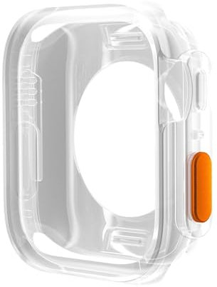 TYEMLM Passa alla custodia Ultra per Apple Watch Case 45mm 44mm 41mm 40 mm TPU Cover per IWatch Series 9 8 7 6 SE 5 4 Upgrade Ultra 2 1 49mm Case di orologio(Transparent,44mm)