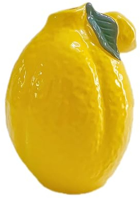 Zitronenvase für Blumen, Dekorative Keramikvase, Gelbe Vase, Fruchtförmige Vase, Gefälschte Zitronendekoration, 15 X 10 cm