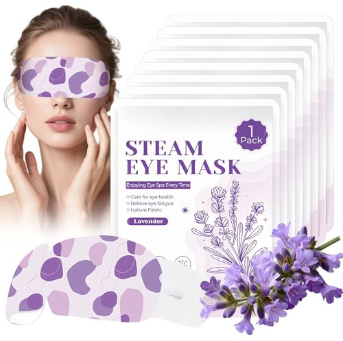 24 Pack Lavender Self Heating Eye Mask, Heated Steam Eye Mask for Disposable Warming Sleeping Relief Stress Eye Fatigue, Home Travel Essentials Relaxation Gifts