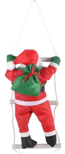 Babbo Natale Che Si Arrampica Sulla Scala Di Corda, Ornamento Natalizio Appendere Per Interni Ed Esterni, Decorazioni Di Babbo Natale, Scala Di Babbo Natale Per Feste Di Natale, Decorazioni Per