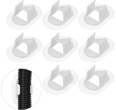 QUARKZMAN 8 Stück Waschmaschine Ablaufschlauch Halter (Passt Für 22-28 mm Außendurchmesser Schlauch) - Selbstklebend Bohrfreie Befestigungsklammer Führungsschelle Halterung Weiß