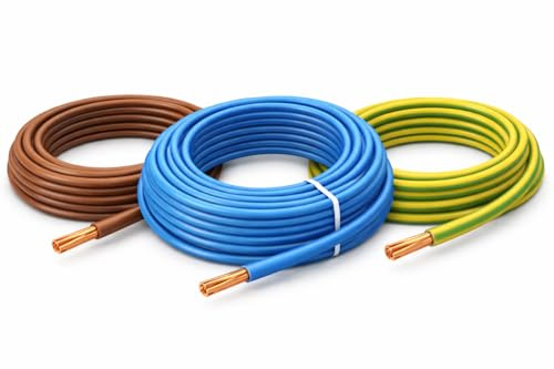 1.5mm 6491x Single Core Conduit Cable |Blue & Brown & Green/Yellow 10m Length PVC Stranded | BASEC Approved