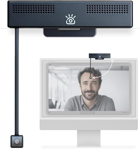 iContact Camera Pro 4K HD-webbkamera med visuell kontakt och mikrofon för PC – 4K-webbkamera med brusreducering, USB Plug & Play för Mac och Windows, för videosamtal, streaming och konferenser