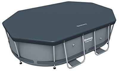 Bestway Flowclear PVC-Abdeckplane 295 x 184 cm, für Power Steel Oval Pool 300 x 200 x 84 cm, grau