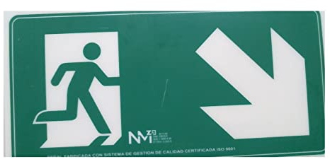 Normaluz RD11140 - Leuchtschild Auslaufleiter rechts unten Klasse B PVC 0,7 mm 32 x 16 cm mit CTE, RIPCI und für neue Gesetzgebung geeignet