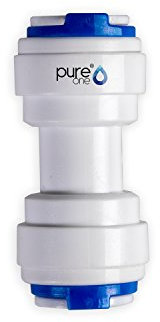 PureOne QF-06C Quick-Fitting - Schnellverbinder 3/8 auf 3/8 Zoll. Ausführung: Gerade | I-Form. Schlauch-Zubehör für Umkehr-Osmose, Wasser-Installationen oder Kühlschranksysteme