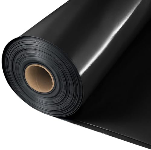 BMD Baufolie TYP 200 | 4m x 25m | 3 Größen | extra starke Estrichfolie | wasserfeste, schwarze Abdeckfolie | 100m² | reißfeste Schutzfolie und Abdeckplane