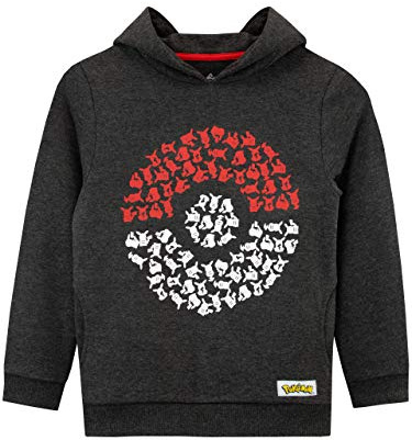 Pokémon Hoodie for Boys | Pikachu Kids Hoody with Pokeball Design