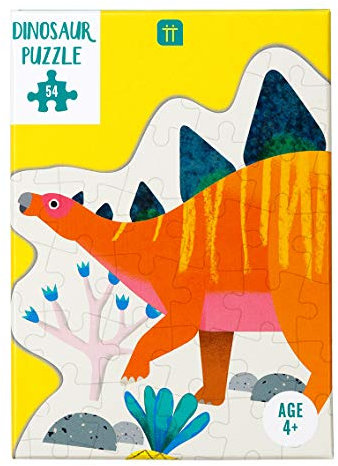 Talking Tables 54-teiliges orangefarbenes Stegosaurus-geformtes Dinosaurier-Puzzle & Poster | Für Kinder, Kinder | Illustriert, Jurassic Dinosaurs Lover, Lockdown, Geburtstagsgeschenk, Weihnachtsgesc
