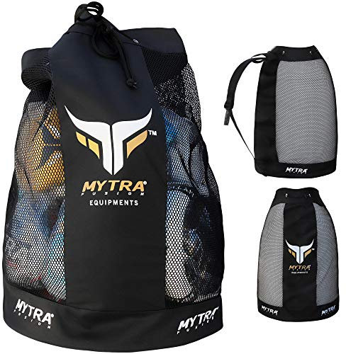 Mytra Fusion Coach Kit Mesh Bag Use for Multiple Equipments Boxing Gloves storage bag storage ball bag (2-24High 63circumference, Black)